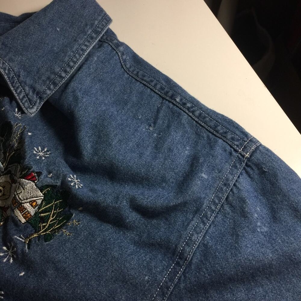 Vintage Three Bears Family Snowman Denim Shirt.-CA3 - Picture 13 of 16